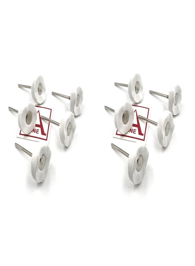 Aone Mounted Muslin Cloth Buff White 10pcs for Polishing/Buffing/Cleaning for Dremel Rotary Tool, Micro Hand Motor, Polishing Motor for Jewellery Making, Watchmaking, Model Making & Hobby Craft DIY - Image 1